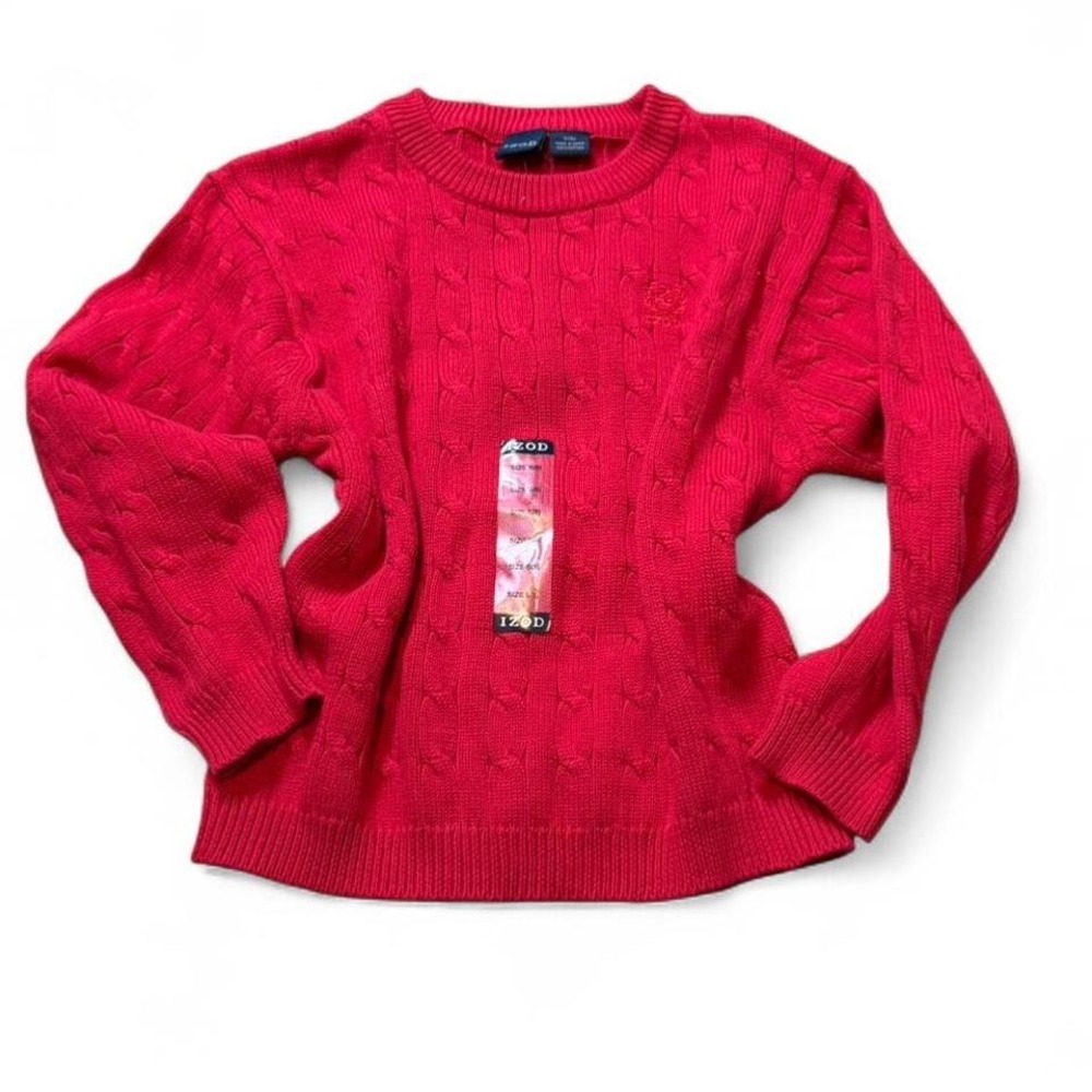 Vintage IZOD Red Cable‎ Knit Sweater